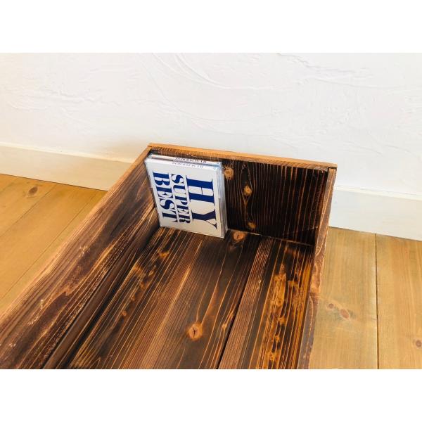 新品 焼き目 りんご箱 角箱 2箱 / 小物入れ 収納 ラック ケース シェルフ 新品 焼き目加工 りんご箱 角箱 2箱 // 複数購入可 木箱