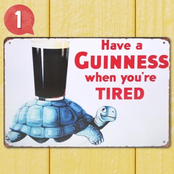 ブリキ看板k ギネスビール m2 ポスター バー お酒 亀 ミドリガメ