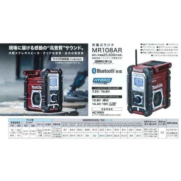 マキタ　ラジオ　Bluetooth MR108 Amazon | マキタ(Makita) Bluetooth搭載 充電式ラジオ MR108