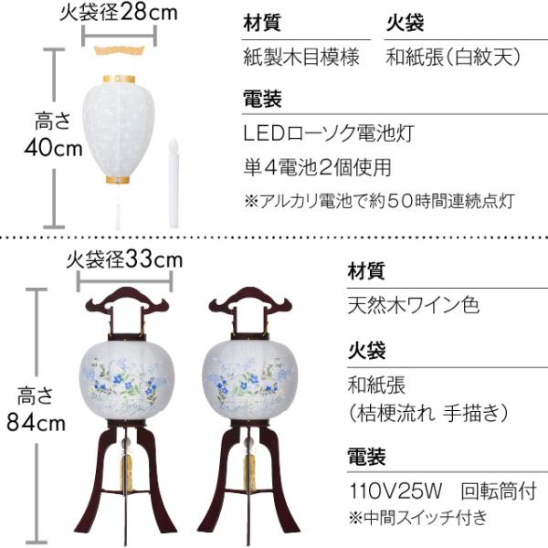 盆提灯 高級 初盆セット 新盆セット 対柄 木製行灯６点セット １４-A