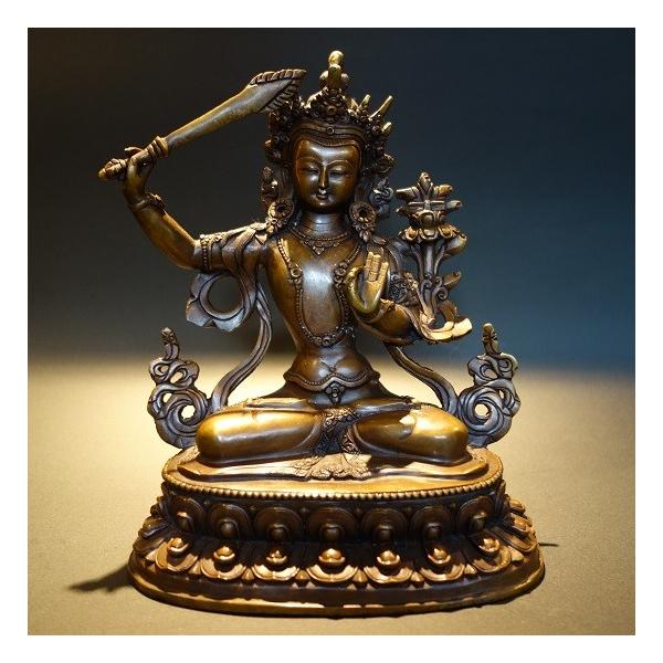 仏像】文殊菩薩（妙吉祥菩薩） 銅製22cm【送料無料】 /【Buyee】