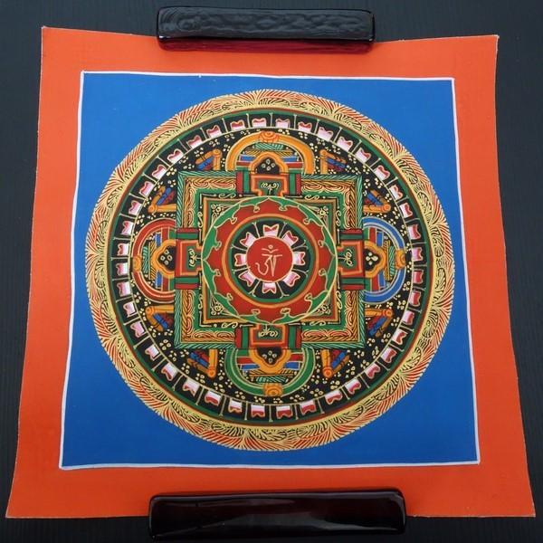 仏画（タンカ）】オン字曼荼羅 水色 仏像 仏画 /【Buyee】 Buyee