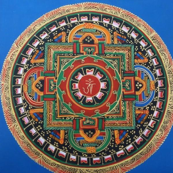 仏画（タンカ）】オン字曼荼羅 水色 仏像 仏画 /【Buyee】 Buyee