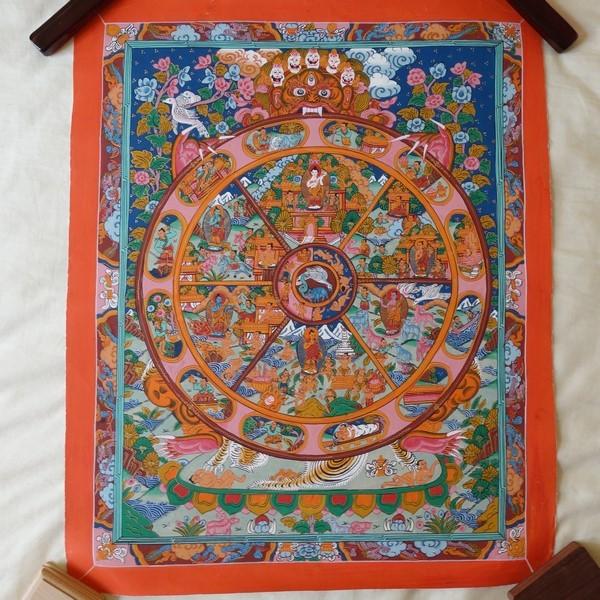 仏画(タンカ)】六道輪廻図 仏像 仏画【送料無料】 /【Buyee 仏画(タンカ)】六道輪廻図 仏像 仏画【送料無料】 /【Buyee