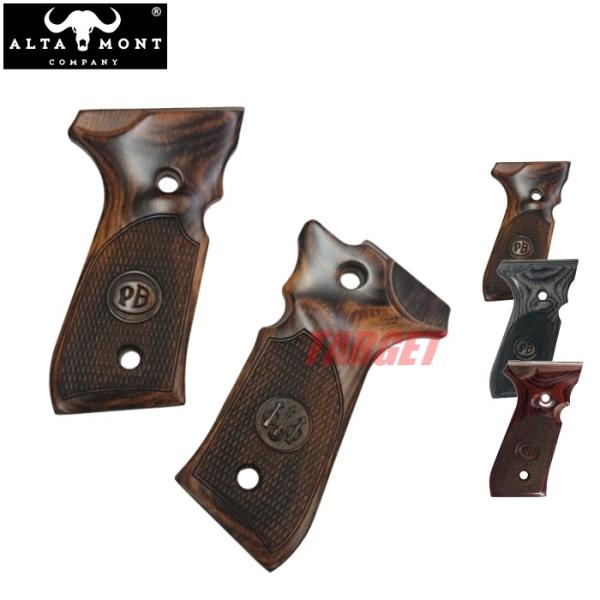 アルタモント ベレッタ M92F用 木製グリップ チェッカー パネル