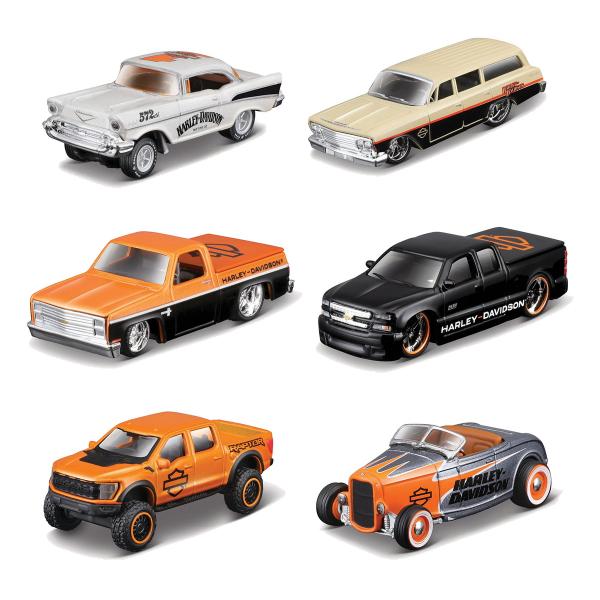 希少！6台セット！1/64 マイスト ハーレーダビットソン カスタム ミニカー Maisto ミニカー 1/64 ハーレーダビッドソン カスタムカー 6種