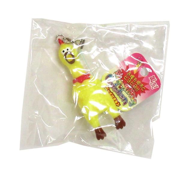 叫ぶ びっくりチキン ストラップ イエロー 8.5cm おもちゃ