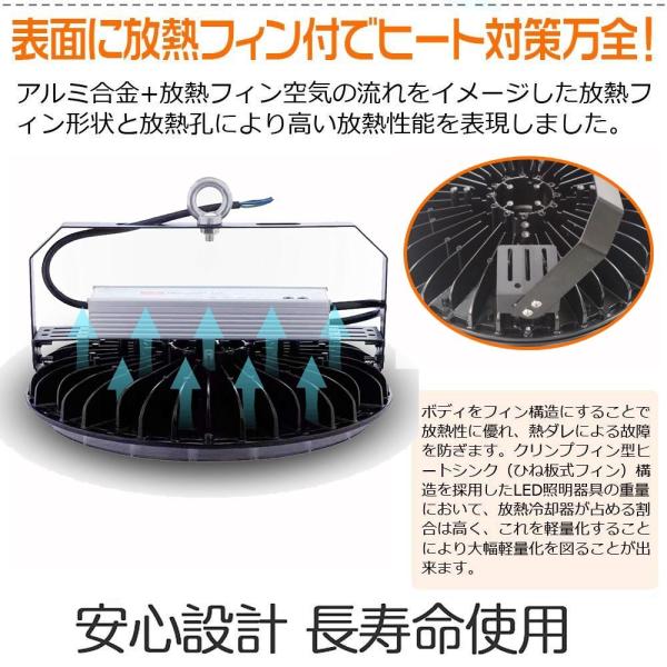 UFO型LED高天井照明LED投光器高天井灯LED作業灯円盤型投光器100W(1000W