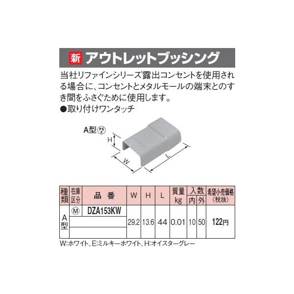 パナソニック メタモールA型アウトレットブッシングホワイト