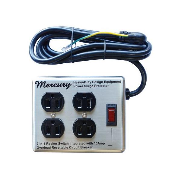 MERCURY マーキュリー 4 OUTLET STEEL CASE（シルバー） 4口延長コード