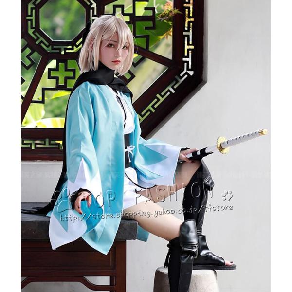 FGO 沖田総司 コスプレ ウィッグ 衣装 フルセット - コスプレ