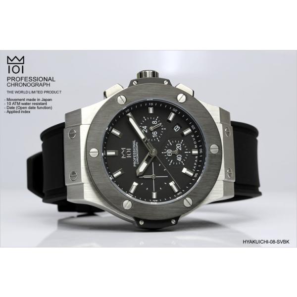 HYAKUICHI クロノグラフ　ビッグバンタイプ シルバー メンズ 腕時計 ウォッチ ダイバーズ クロノグラフ カレンダー 20