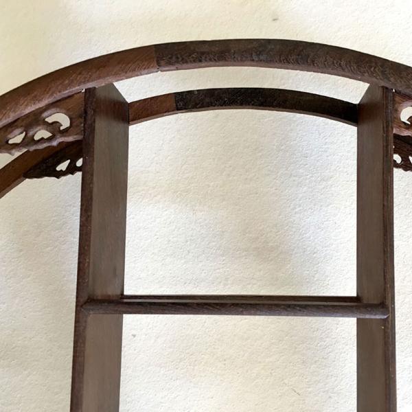 珍品棚 中国茶器 飾り棚 木製 丸型 大 飾り台 シノワズリ シェルフ