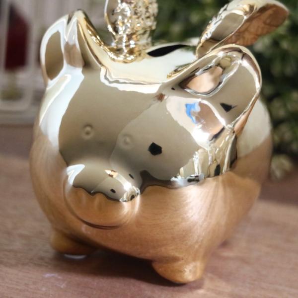 マッケンジーチャイルズ ピッグ ぶた 貯金箱 セラミック ハンド