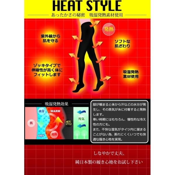 HEATSTYLE タイツ 冬用タイツ 黒タイツ 防寒グッズ 80デニール