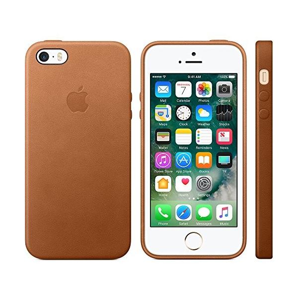 Apple純正 iPhone SE 5s 5 レザーケース Apple - iPhone SE/5s/5 純正 レザーケース サドルブラウンの