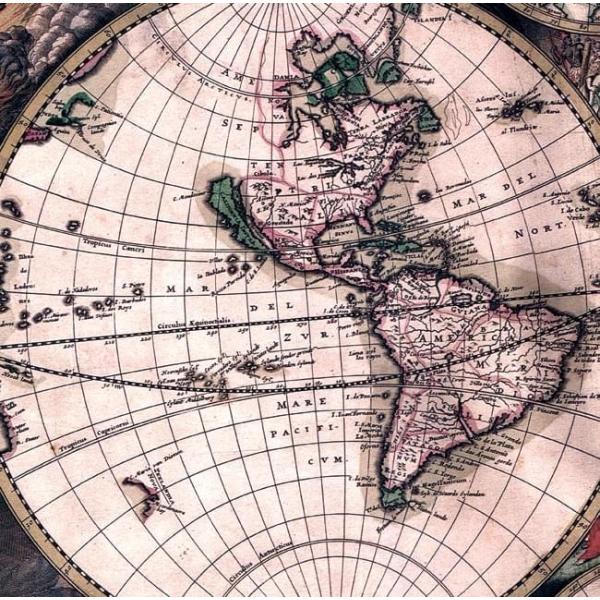 地図アンティーク地図古地図世界地図(17世紀)アンティーク地図ポスター