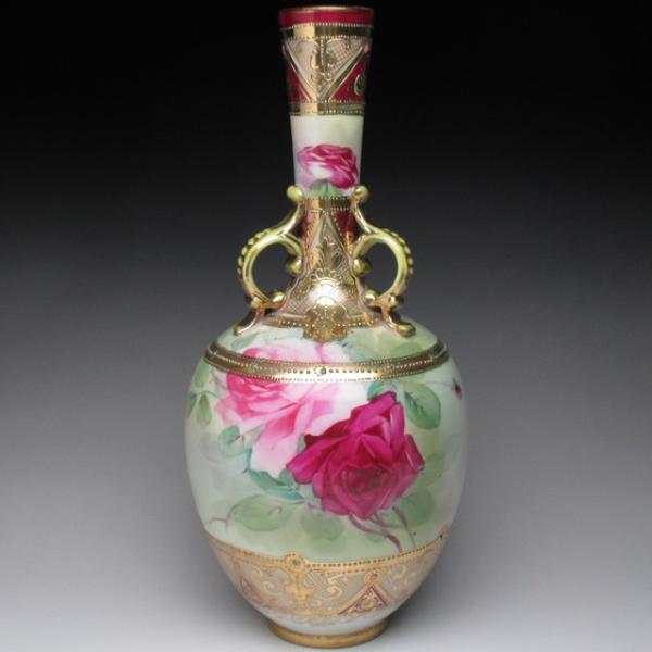 ノリタケの薔薇の絵の花瓶