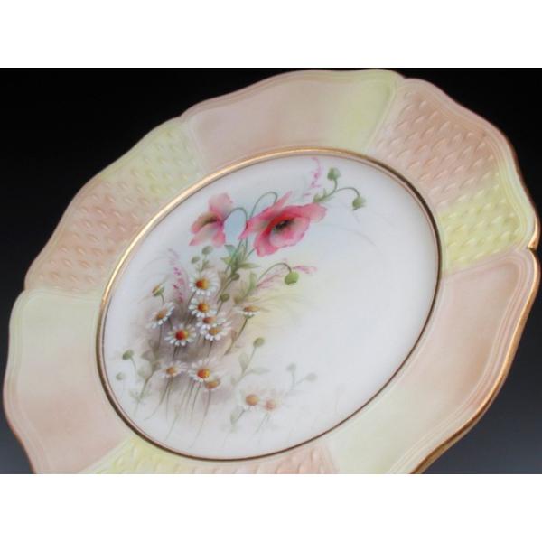 グレンジャー・ウースター 花絵 プレート 22cm アンティーク 19世紀末