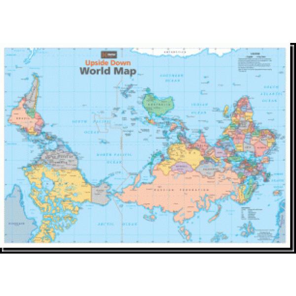 逆さ地図 Hema Mapsの地図ポスター アップサイドダウン世界地図