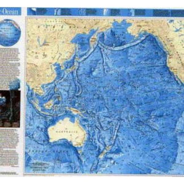 ナショナル・ジオグラフィックの地図ポスター 太平洋海図 World Ocean