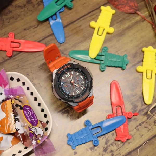 【美品】G-SHOCK スカイコックピット電波ソーラー GW-3000Mオレンジ ジーショック G-SHOCK Gショック 電波ソーラー オレンジ