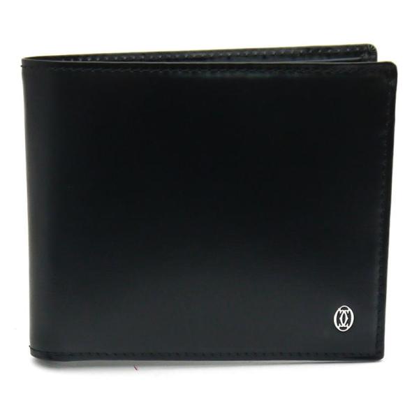 カルティエ 財布 メンズ二つ折りカード（小銭入れなし） ブラック 