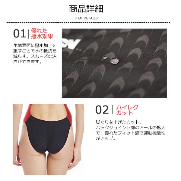 AIRFRIC 競泳水着 フィットネス水着 レディース ハイレグ