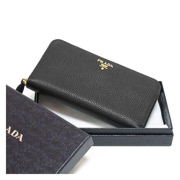 PRADA◇長財布/レザー/BLK/メンズ/1ML506/モノクローム - 財布、帽子