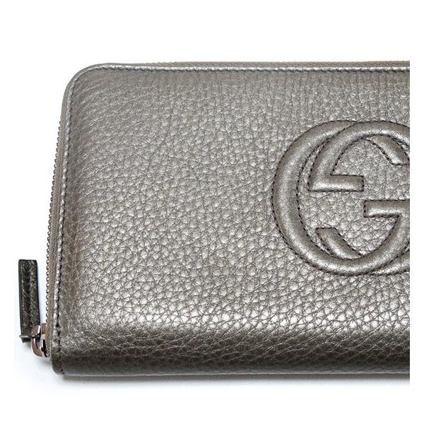 グッチGUCCI 財布メンズレディース長財布シルバーグレーファスナー