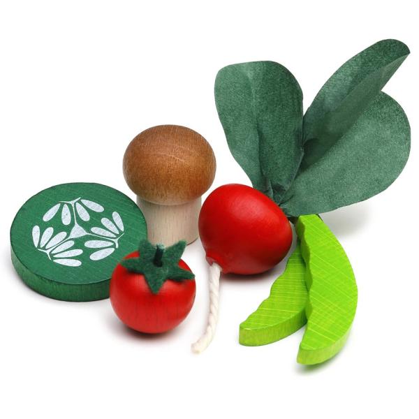 Erzi(エルツィ)木製ままごと『缶入り野菜セット(4種入り)』Vegetables