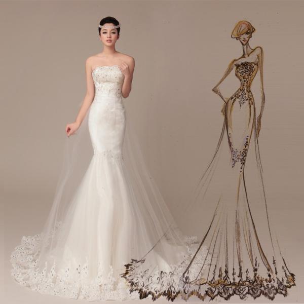 ウェディングドレス マーメイドライン wedding dressフォーマル/ドレス