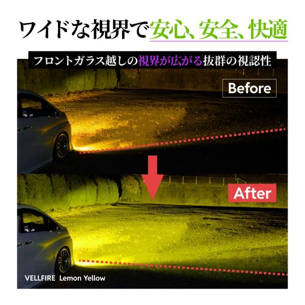 HID屋 H8 H11 H16 LED Vシリーズ フォグランプ ライムイエロー 10900lm