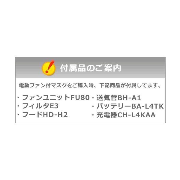 シゲマツ重松電動ファン付隔離式防塵マスクW80E3H2 一定流量形PAPR