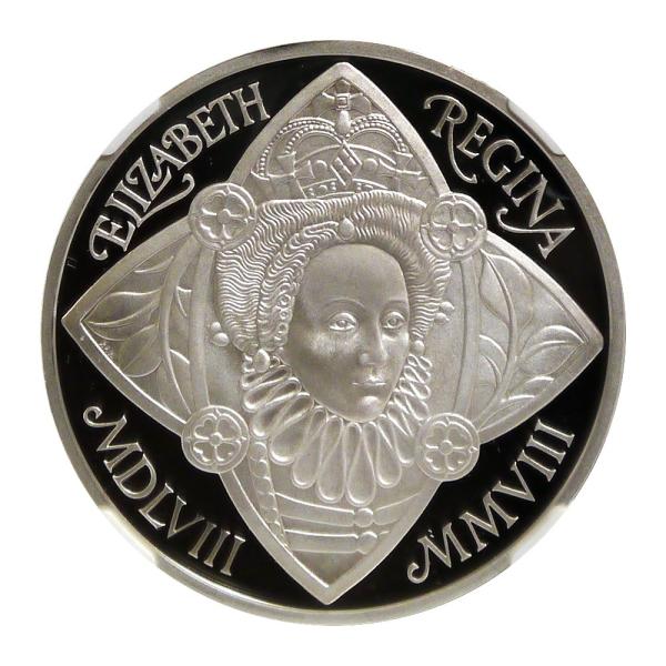 レオコイン★NGC★2008 イギリス ５ポンド エリザベス 即位450周年記念 PF69