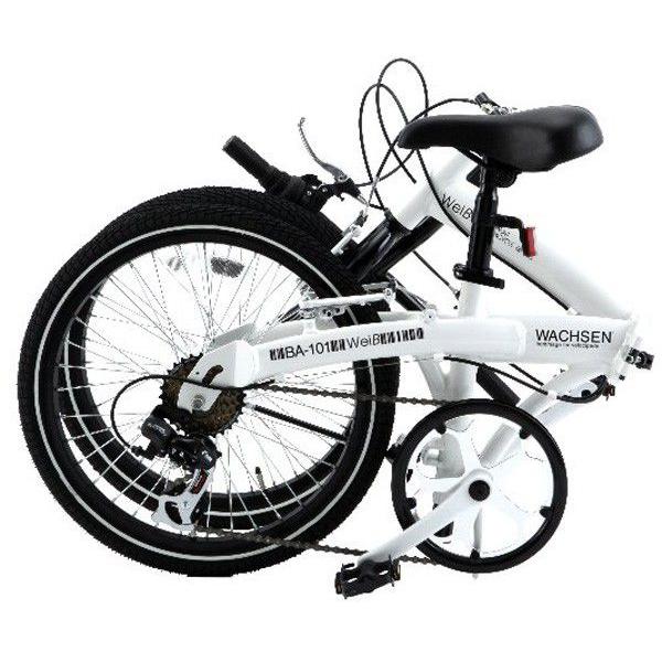 20インチ アルミ折りたたみ自転車 6段変速付 WACHSEN/ヴァクセン Weiβ