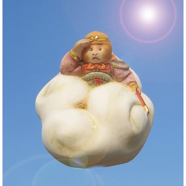 伝統工芸士梶原正二博多人形 新作 孫悟空「金斗雲」縁起物 日本製 干支