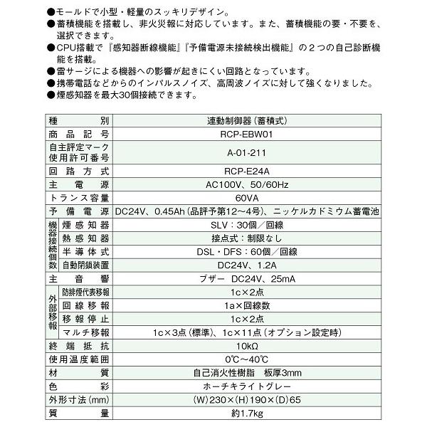 連動制御盤 １回線 ホーチキ RCP-EBW01 /【Buyee】 Buyee - Japanese