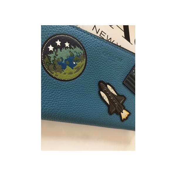 コーチ COACH×NASA 限定コラボ スペース パッチ長財布 ブルー系 ...