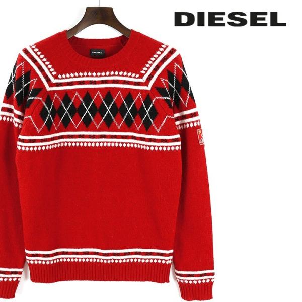 ディーゼル DIESEL ニットセーター メンズ アーガイル柄 クルーネック