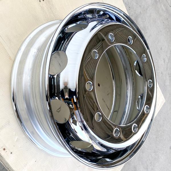 メッキホイール 19.5×6.75 8穴 新ISO フロント用 トラック 低床 大型 +