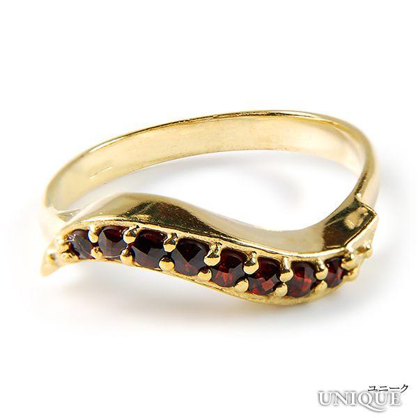 30％OFF】 【ボヘミアン・ガーネット】 リング （シルバー925使用 24Kゴールドコーティング） ☆ BOHEMIAN GARNET -  Ring - Ag 925 / Au ☆ /【Buyee】