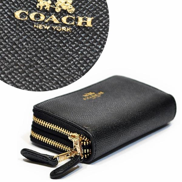 COACH ケース ブラック 小銭入れ財布 コーチ COACH 財布 小銭入れ F57855 IMBLK クロスグレイン