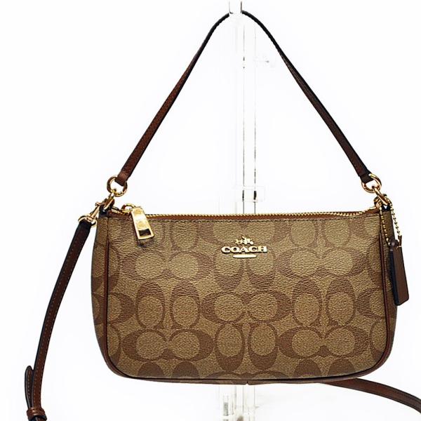 コーチ COACH 斜め掛け ショルダー バッグ F58321 IME74 PVC シグネチャー トップハンドル ポーチ ライトカーキ/サドル  /【Buyee】 Buyee - Japanese Proxy Service | Buy from Japan! bot-online