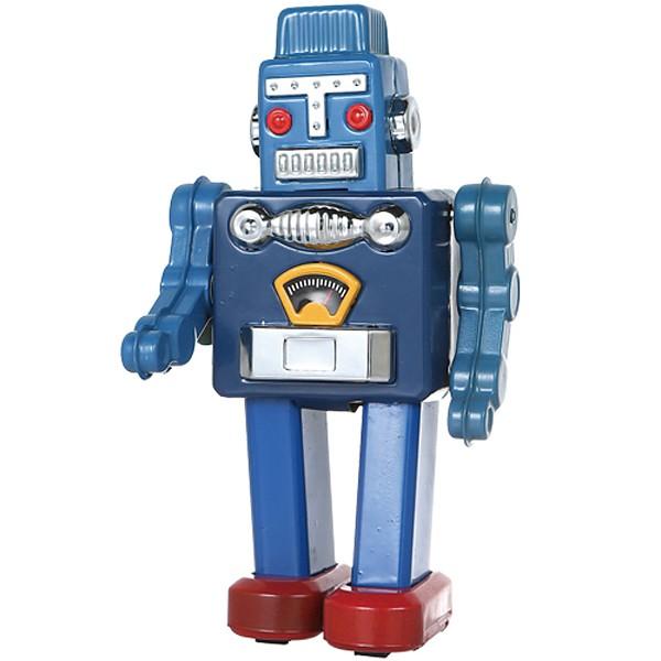 ブリキ おもちゃ ロボット 青 ブリキの玩具 ぜんまい オモチャ ...