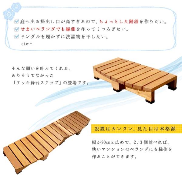 ウッドデッキ 縁側 踏み台 DIY 木製 天然木 庭 ベランダ 玄関