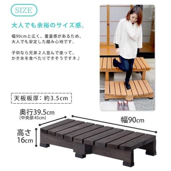 ウッドデッキ 縁側 踏み台 DIY 木製 天然木 庭 ベランダ 玄関