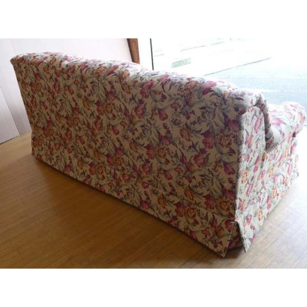 インポート家具　ソファクッション　超美品 カントリー ソファ 3人掛け 花柄 ソファー 輸入家具 赤 レッド