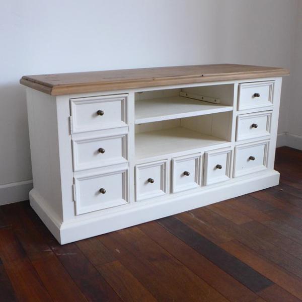 テレビ台 TVボード 120 無垢 白 ホワイト パイン材 おしゃれ テレビ