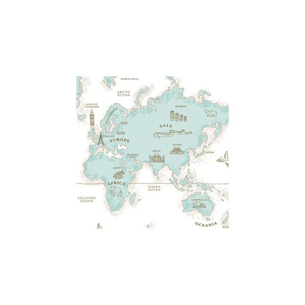 ポーセラーツ 転写紙 模様 WORLD MAP(ワールドマップ・ティファニー